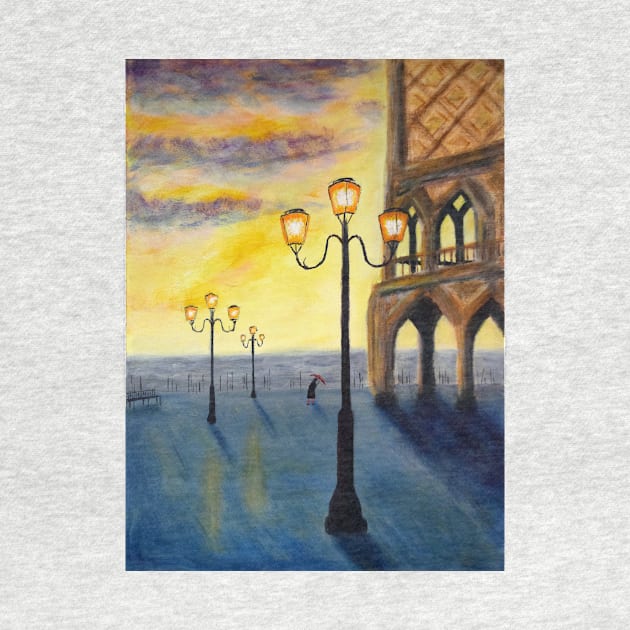 Lowry Meets Venice. Acrylics on board, an original artwork. by JonDelorme